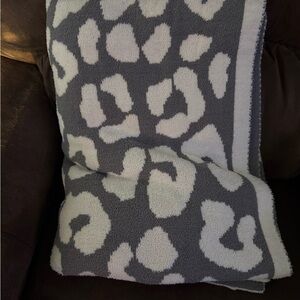 Pink Lily Gray and White Animal Print Throw